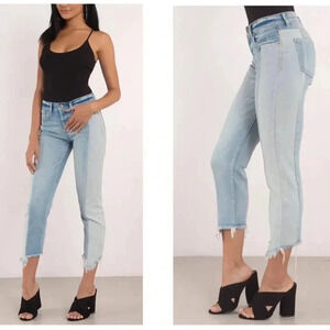Pistola High Rise Two Tone Distressed Cropped Jeans Size 28